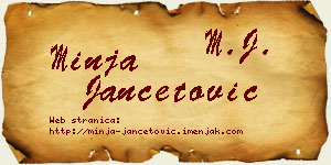 Minja Jančetović vizit kartica